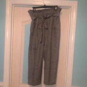 Paper Bag Waist Capri Pants